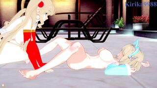 Neige Hausen and Amari Aquamarine engage in Intense lesbian play - Super Robot Wars OG & X Hentai - 13 image