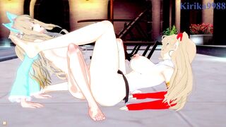Neige Hausen and Amari Aquamarine engage in Intense lesbian play - Super Robot Wars OG & X Hentai - 14 image