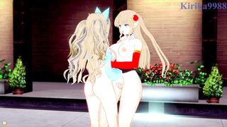 Neige Hausen and Amari Aquamarine engage in Intense lesbian play - Super Robot Wars OG & X Hentai - 4 image