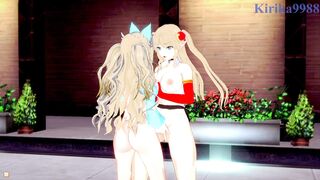 Neige Hausen and Amari Aquamarine engage in Intense lesbian play - Super Robot Wars OG & X Hentai - 5 image