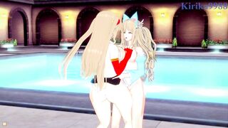 Neige Hausen and Amari Aquamarine engage in Intense lesbian play - Super Robot Wars OG & X Hentai - 6 image