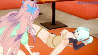 Maria Cadenzavna Eve and Cagliostro engage in intense lesbian play - Symphogear Hentai
