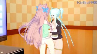 Maria Cadenzavna Eve and Cagliostro engage in intense lesbian play - Symphogear Hentai - 6 image