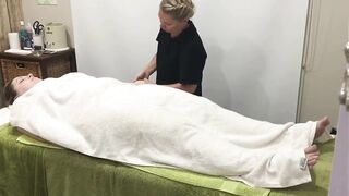 hot pretty bbw getting deep relaxing body massage at spa U010 - 14 image