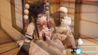 ChunLi & Nyotengu Bisexual Threesome Double lickying and eat pussy - 15 image