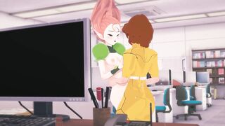 Teenage Mutant Ninja Turtles - April O'Neil and Kala Neutrino lesbian scissoring - 5 image