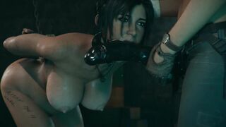 Lara Croft preggo tied up Monster FUTA fuck - first time anal plug creampie - bdsm special~  - 5 image