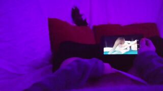 Redhead Girl masturbating watching lesbian Hentai uncensored when parents are in home - 10 image