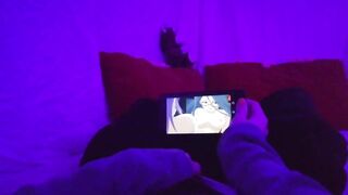 Redhead Girl masturbating watching lesbian Hentai uncensored when parents are in home - 6 image