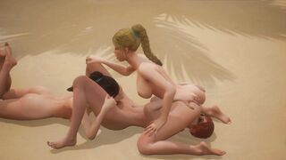 Jungle Life Lesbian Day 4 Threesome With Blonde EP9 (Kissing, Pussy Licking) - 4 image