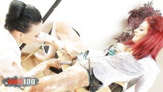 Two busty babes in food porn lesbian scene - 13 image