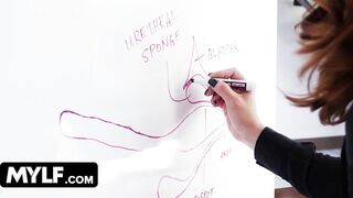 Mylfed - Hot Milf Taught Two Innocent Teen On How To Squirt - 5 image