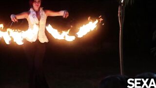 Gorgeous girls lick each other's pussy under the stars in Tahiti - 3 image