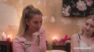 Sexy Amateur Lesbians Engage in a Hot Foursome with a Strap On - 11 image