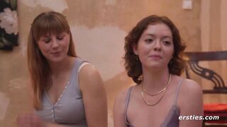 Sexy Amateur Lesbians Engage in a Hot Foursome with a Strap On