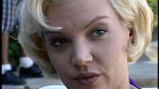 Blonde coeds get naked in pool then fuck each other - 1 image