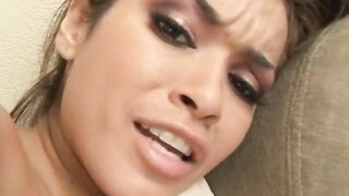 Sexy ass chick on sofa spreads legs and gets twats dildoed and rubbed - 15 image