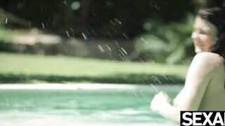 Watch naked beauties eat each other's dripping pussy at the pool - 5 image