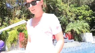 Lesbians Lola Foxx and Lucie Black lick pussy in the - 1 image