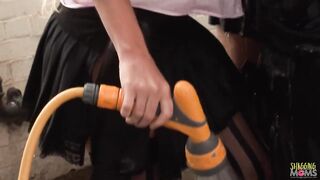 Blonde milfs Sharon Pink and Cindy Behr in a threesome getting soaking wet - 3 image