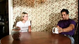 Two inexperienced lesbians in mini skirts fuck each other's cunt with a dildo