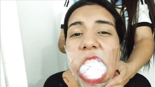 Sexy Girl Gagged With 10 Socks By Hot Latina MILF - 13 image