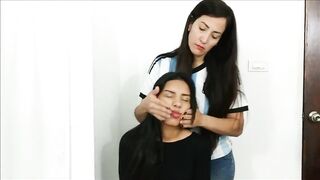 Sexy Girl Gagged With 10 Socks By Hot Latina MILF - 2 image