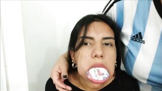 Sexy Girl Gagged With 10 Socks By Hot Latina MILF