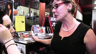 Lesbo mature shop boss seduces shy employee to have sex - 2 image