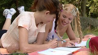 She had to watch her school friend get fucked in the ass - 1 image