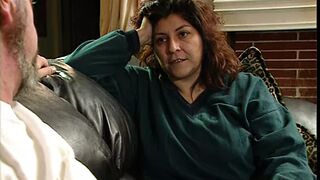 Inexperienced babe pays the bills by fucking with mature blonde on camera for first time - 1 image