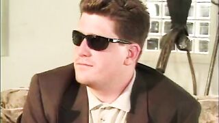 Horny bitches take turns licking their tits and pussies in front of their boss