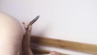 Chunky tattooed chick sits her pussy onto midget girl's face in her bedroom - 13 image