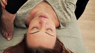 Foot Fetish - Brunette and Redhead worship soles toes of Blondie - 5 image