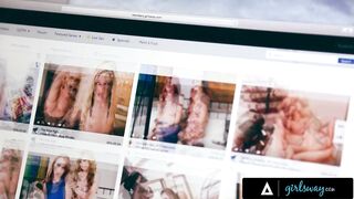 GIRLSWAY - Elsa Jean Surprises Her Girlfriend With Busty Darcie Dolce To Spice Up Their Sex Life - 2 image