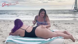 latina Culona receives a massage with happy ending on a beach in Cartagena- SaraBlonde - MaggieQueen - 2 image