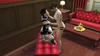 Lady Alla plays with her maid
