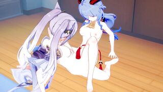 Genshin Impact Hentai Yuri - Ganyu and Kequing Lesbian sex - 5 image