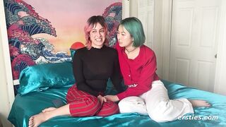 Ersties: Amateur Girls In a Long Distance Relationship Film Their First Lesbian Video Together - 3 image