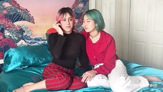 Ersties: Amateur Girls In a Long Distance Relationship Film Their First Lesbian Video Together - 4 image