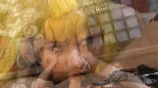 Two lesbians with wigs go wild in their pussies - 7 image