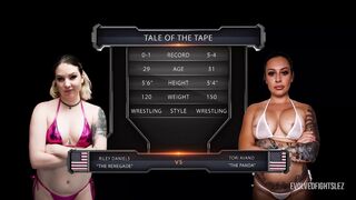 Lesbian Wrestling as Tori Avano and Riley Daniels Eat Pussy and Battle