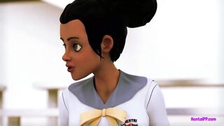 Ebony Futa Babe And Horny babe 3D Masturbation - 2 image