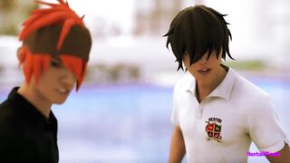 Ebony Futa Babe And Horny babe 3D Masturbation - 5 image