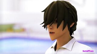 Ebony Futa Babe And Horny babe 3D Masturbation - 6 image