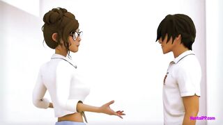 Ebony Futa Babe And Horny babe 3D Masturbation - 7 image