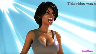 Ebony Futa Babe And Horny babe 3D Masturbation - 9 image