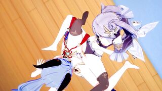 Genshin Impact Hentai Yuri - Ganyu and Kequing Lesbian sex - Japanese Asian Manga Anime Game Porn - 3 image