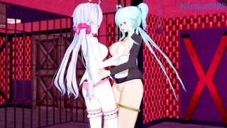 Chris Yukine and Cagliostro engage in intense lesbian play in a secret room. - Symphogear Hentai - 3 image