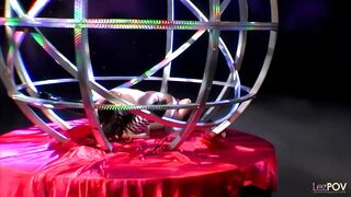 Exotic lesbian dancers rub their bodies together on stage and pleasure themselves with sex toys - 10 image